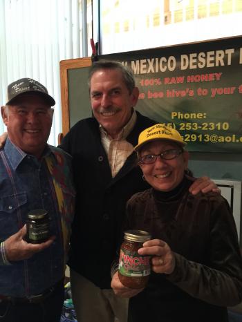 Image of Harold and Carmen Shumate of new Mexico Desert Farm's with Dr. Fedio