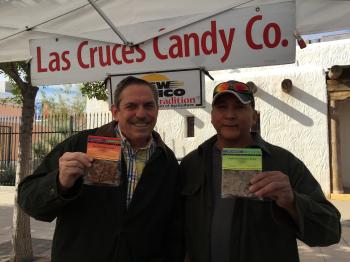 Image of Luis Flores from Las Cruces Candy Co. with Dr. Fedio
