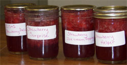 Image of Strawberry jam products 6/26/07 food preservation workshop Tucumcari NM