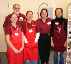 Image of Extension Food Technology from left: Beth Meyers, Roy Pennock Jr., Marissa Lopez,