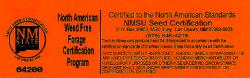 Orange label used by Certified Noxious Weed Free Program