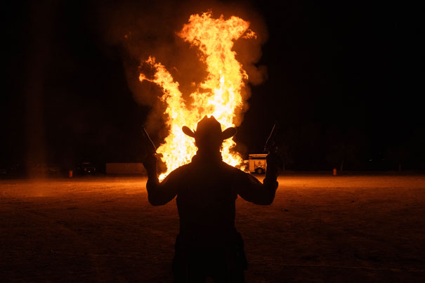 NMSU mascot Pistol Pete standing at a university event